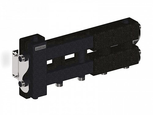 Гидрострелка модульная  ВМ-3Н-60 3 выхода 60кВт Ду25, с кронштейнами, в теплоизоляции