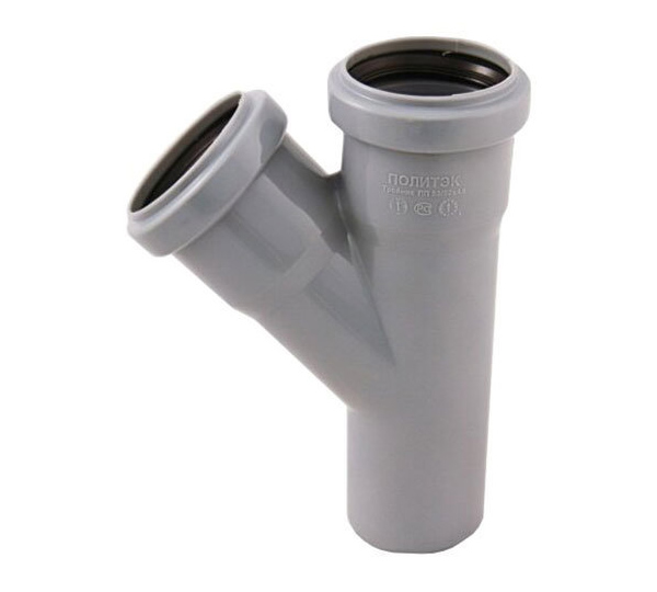 Тройник канализационный внутренний 50x50 мм/45° Политэк