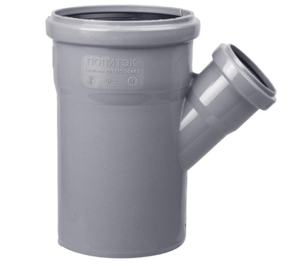 Тройник канализационный внутренний 110x50 мм/45° Политэк